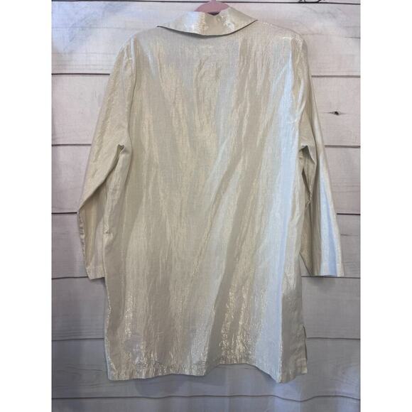 J. Crew Size Large Gold Tunic Shimmer Fun - Picture 6 of 6
